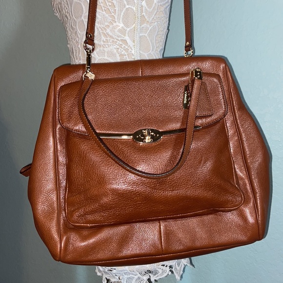 Nwot COACH LARGE PEBBLED LEATHER shoulder bag  MADISON 25170 - Picture 2 of 15